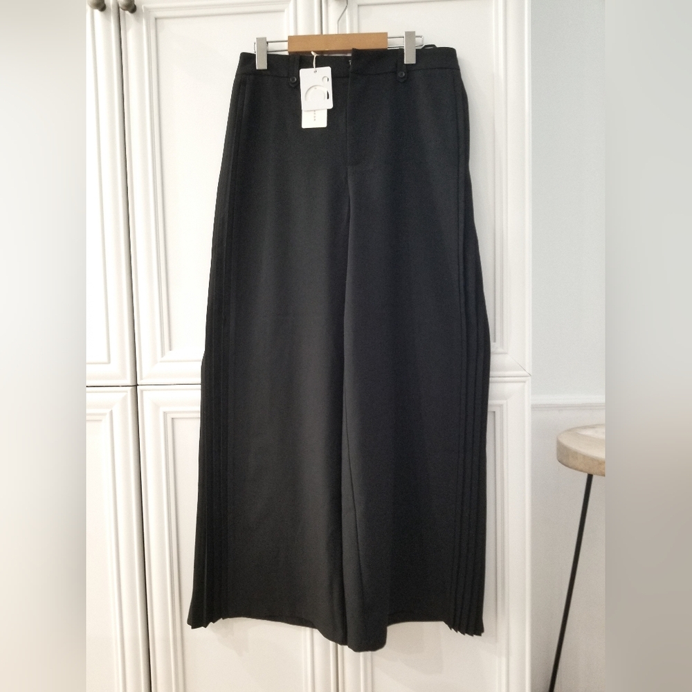 COMMENSE PLEATED BLACK PANTS NWT SZ L